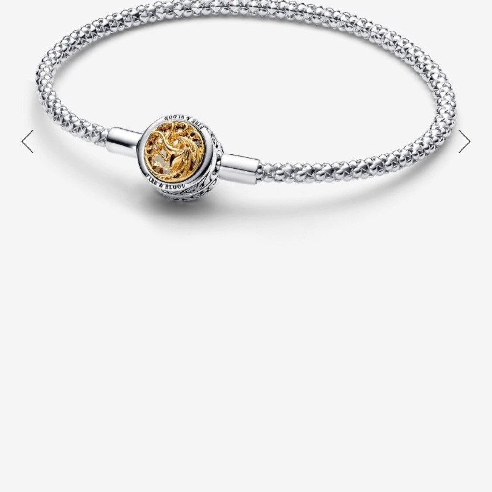 Pandora Silver and Gold Twisted Rope Bracelet